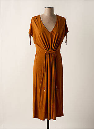 Rochie midi mâneci scurte mâneci scurte portocalie LOLA ESPELETA femeie