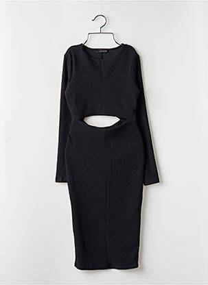 Rochie midi mâneci lungi mâneci lungi negru ZARA femeie