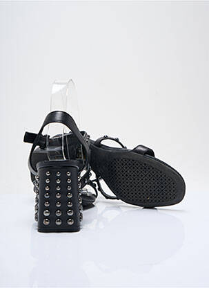 Sandale/pantofi decupați material neted toc de 7 la 9 cm negru GEOX femeie