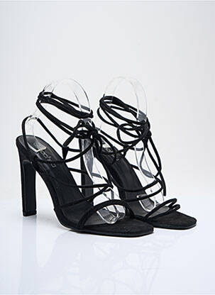 Sandale/pantofi decupați vârf deschis toc de 7 la 9 cm negru BOOHOO femeie
