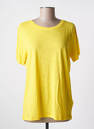 Tricou elasticitate mâneci scurte galben KAFFE femeie
