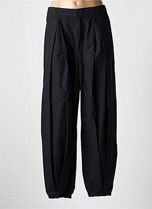 Pantalon drept închidere cu fermoar sub clapetă cu nasturi negru IN WEAR femeie