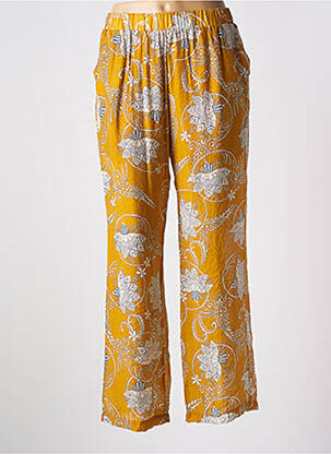 Pantalon larg buzunare galben SEE U SOON femeie