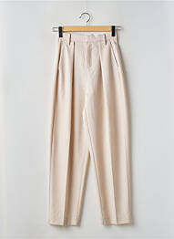 Pantalon drept închidere cu fermoar sub clapetă cu nasturi bej IN WEAR femme