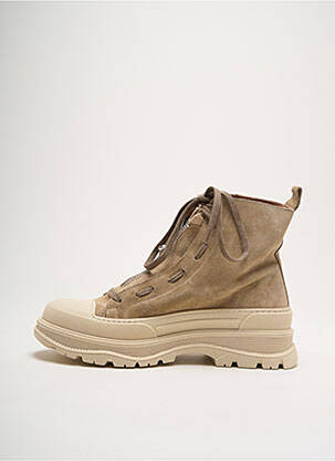 Botine/ghete nubuc toc de 4 la 6 cm bej URBAN femeie