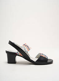 Sandale/pantofi decupați material neted toc de 4 la 6 cm negru INEA femeie