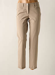 Pantalon 7/8 închidere cu fermoar sub clapetă cu nasturi bej CAMBIO femme