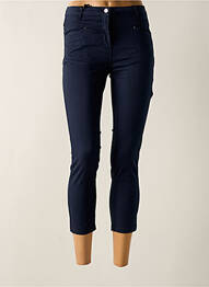 Pantalon trei sferturi buzunare albastru JULIE GUERLANDE femme