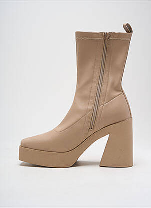 Botine/ghete material neted toc de 7 la 9 cm bej EXÉ femeie