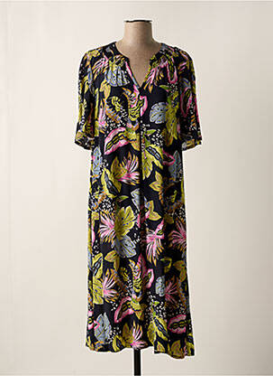 Rochie midi imprimeu floral mâneci scurte albastru CISO femeie