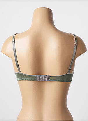 Sutien efect material satinat sutien cupe întregi cu decolteu înalt verde LILLY femeie