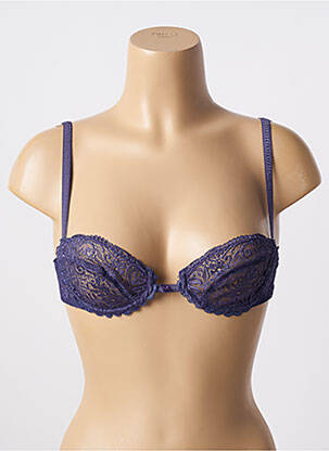Sutien efect material satinat sutien balconet cu decolteu înalt violet WARNER'S femeie
