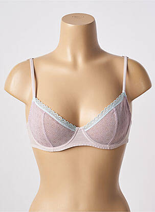 Sutien efect material satinat sutien cupe întregi cu decolteu înalt violet CACHAREL femeie