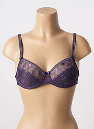 Sutien efect material satinat sutien cupe întregi cu decolteu înalt violet CONTURELLE femme
