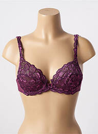 Sutien efect material satinat sutien cupe întregi cu decolteu înalt violet PLAYTEX femme