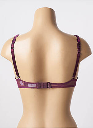 Sutien efect material satinat sutien cupe întregi cu decolteu înalt violet PLAYTEX femeie