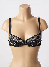 Sutien efect material satinat sutien balconet cu decolteu înalt negru WARNER'S femme