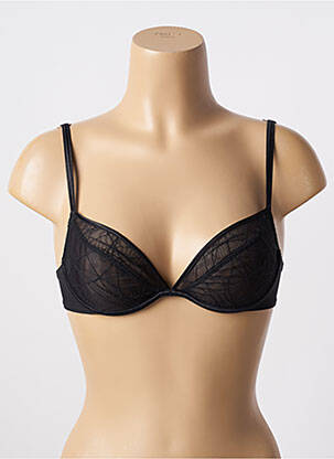 Sutien efect material satinat sutien cupe întregi cu decolteu înalt negru WONDERBRA femeie