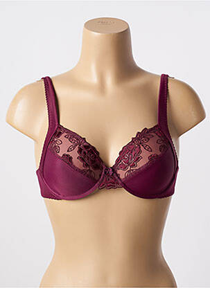 Sutien efect material satinat sutien cupe întregi cu decolteu înalt violet WARNER'S femeie
