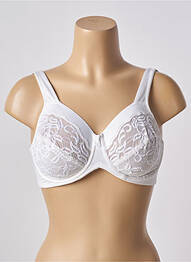 Sutien efect material satinat sutien cupe întregi cu decolteu înalt alb FELINA femme