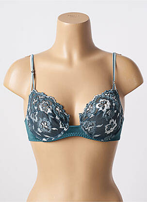 Sutien efect material satinat sutien cupe întregi cu decolteu înalt verde LILLY femeie