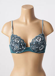 Sutien efect material satinat sutien cupe întregi cu decolteu înalt verde LILLY femme