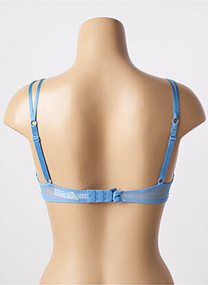 Sutien efect material satinat sutien cupe întregi cu decolteu înalt albastru WONDERBRA femeie