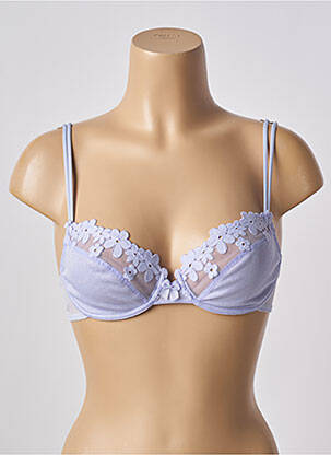 Sutien efect material satinat sutien cupe întregi cu decolteu înalt violet CACHAREL femeie