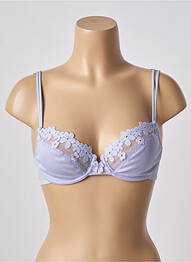Sutien efect material satinat sutien cupe întregi cu decolteu înalt violet CACHAREL femeie