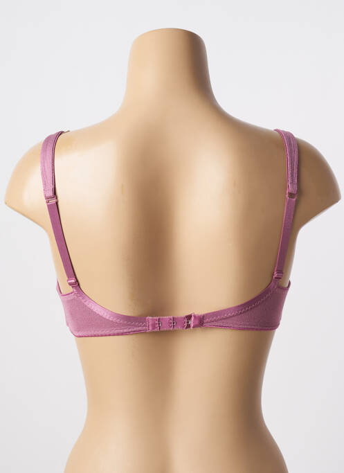 Sutien efect material satinat sutien cupe întregi cu decolteu înalt roz FELINA femme