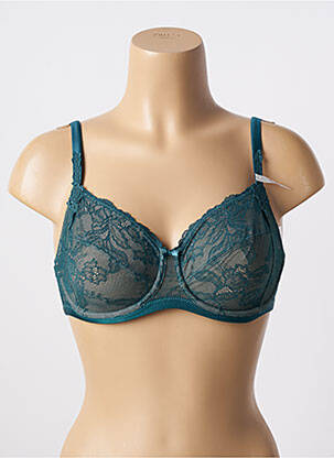 Sutien efect material satinat sutien cupe întregi cu decolteu înalt verde CONTURELLE femeie