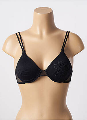 Sutien efect material satinat sutien cupe întregi cu decolteu înalt negru LILLY femeie