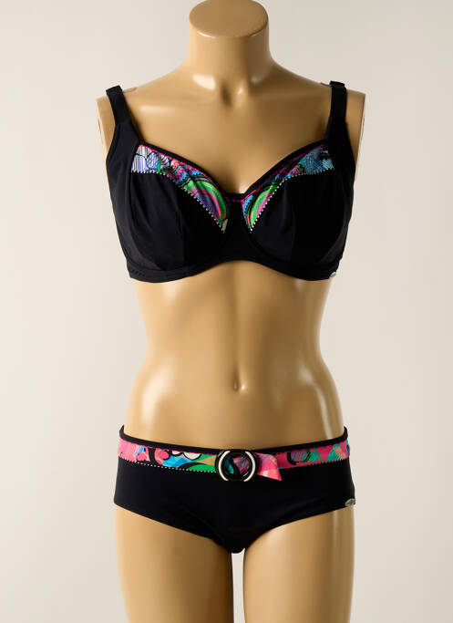 Costum de baie din două piese elasticitate top sutien modelat negru SUNFLAIR femme