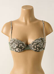 Sutien efect material satinat top sutien modelat verde LILLY femme