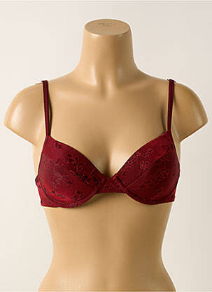 Sutien efect material satinat top sutien modelat roșu PLAYTEX femeie