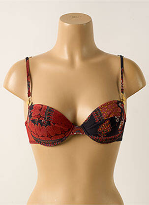 Sutien efect material satinat top sutien modelat portocalie LILLY femeie