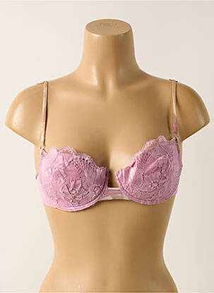 Sutien efect material satinat top sutien modelat roz LILLY femeie