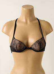 Sutien efect material satinat top sutien push-up negru WONDERBRA femme