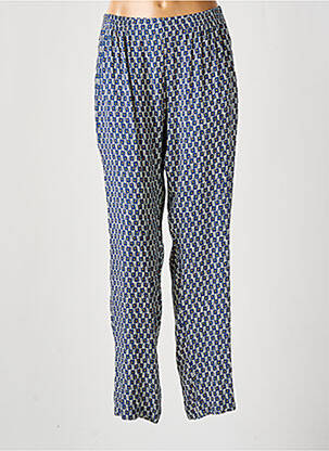 Pantalon drept țesătură crep albastru GRIFFON femeie