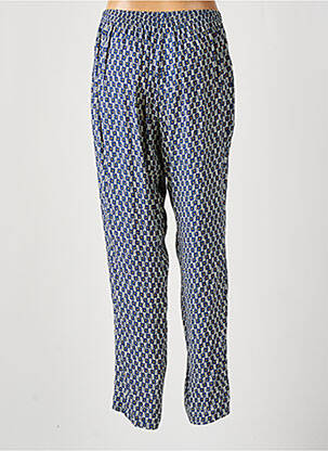 Pantalon drept țesătură crep albastru GRIFFON femeie