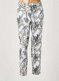 Pantalon slim talie elastică alb ADELINA BY SCHEITER femme