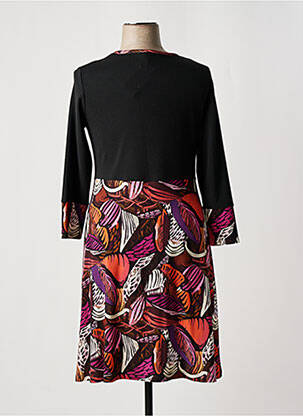 Rochie midi imprimeu fantezie mâneci lungi negru OLIVIER PHILIPS femeie