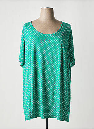 Tricou croială dreaptă mâneci scurte verde GUY DUBOUIS femeie