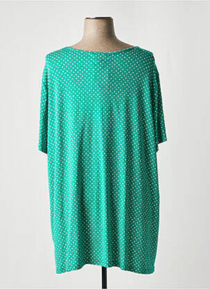 Tricou croială dreaptă mâneci scurte verde GUY DUBOUIS femeie