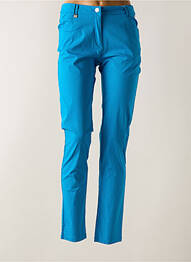 Pantalon slim țesătură poplin mărime normală albastru AGATHE & LOUISE femeie