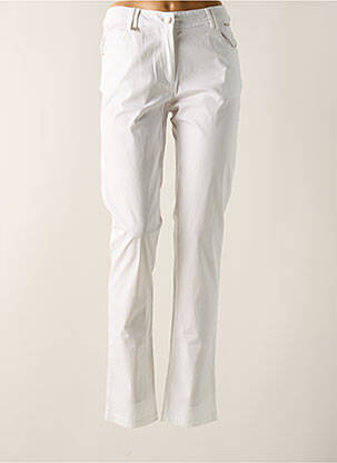 Pantalon slim țesătură poplin mărime normală alb AGATHE & LOUISE femeie