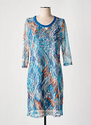 Rochie midi mâneci 3/4 mâneci 3/4 albastru GUY DUBOUIS femeie