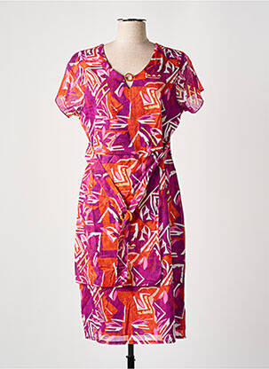 Rochie midi mâneci scurte mâneci scurte violet CHRISTINE LAURE femeie