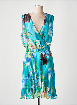 Rochie midi croială fluidă fără mâneci albastru CHRISTINE LAURE femeie