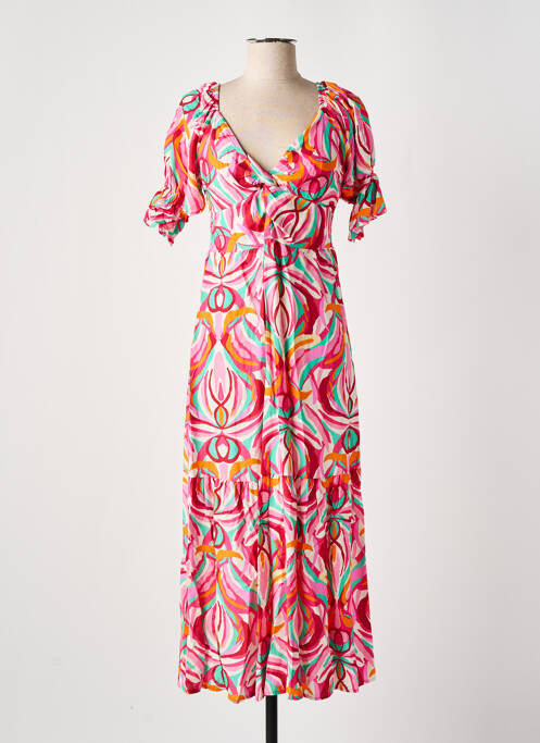 Rochie lungă roz COULEURS DU TEMPS femeie